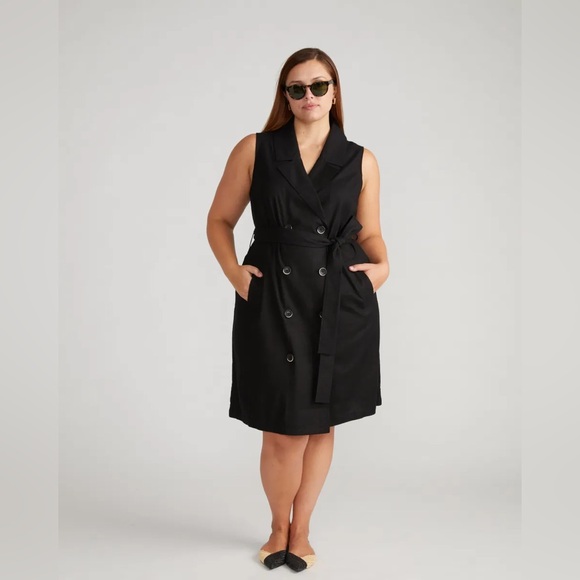 Universal Standard Dresses & Skirts - NWT Universal Standard Hudson Linen Trench Dress Black Size 2XS